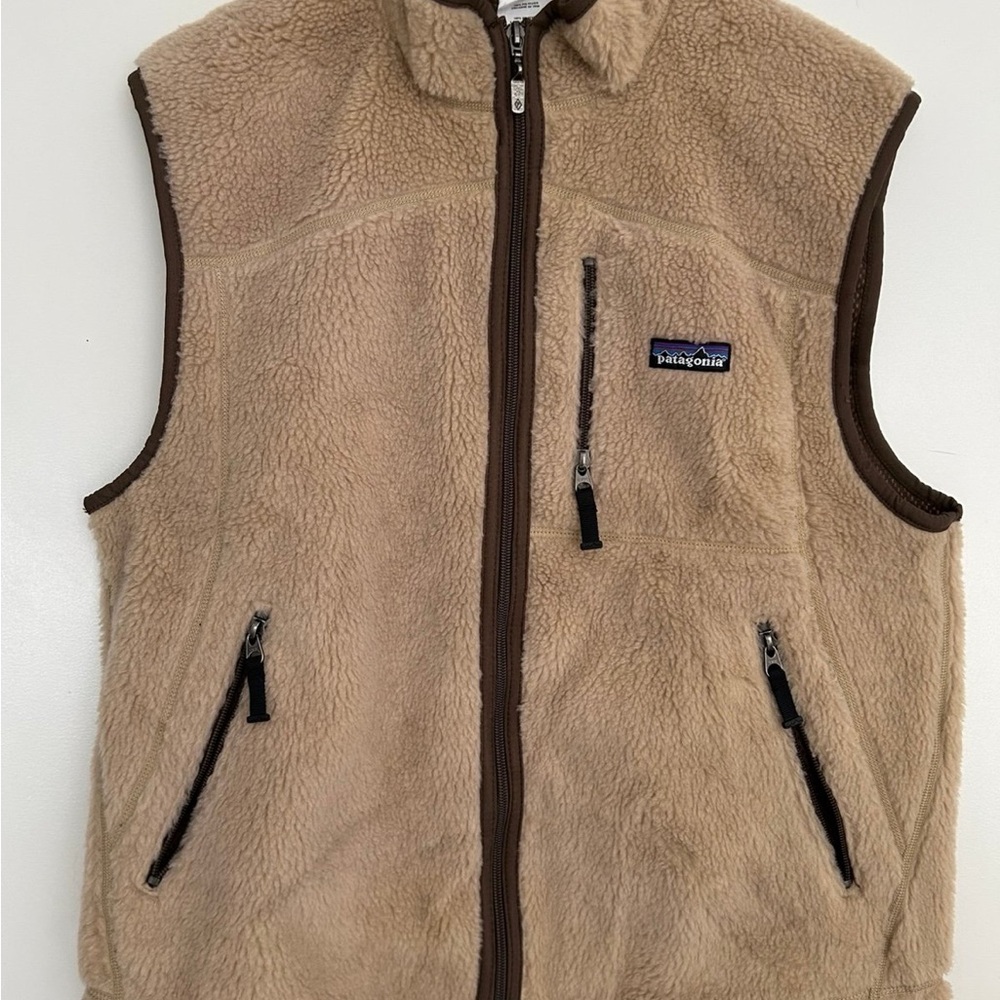 Patagonia classic Retro-X Vest Men's SzM Cream Fleece Full Zip vintage